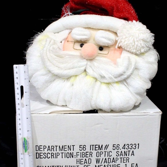 Festive Fiber Optic Santa Head - Picture 3 of 7